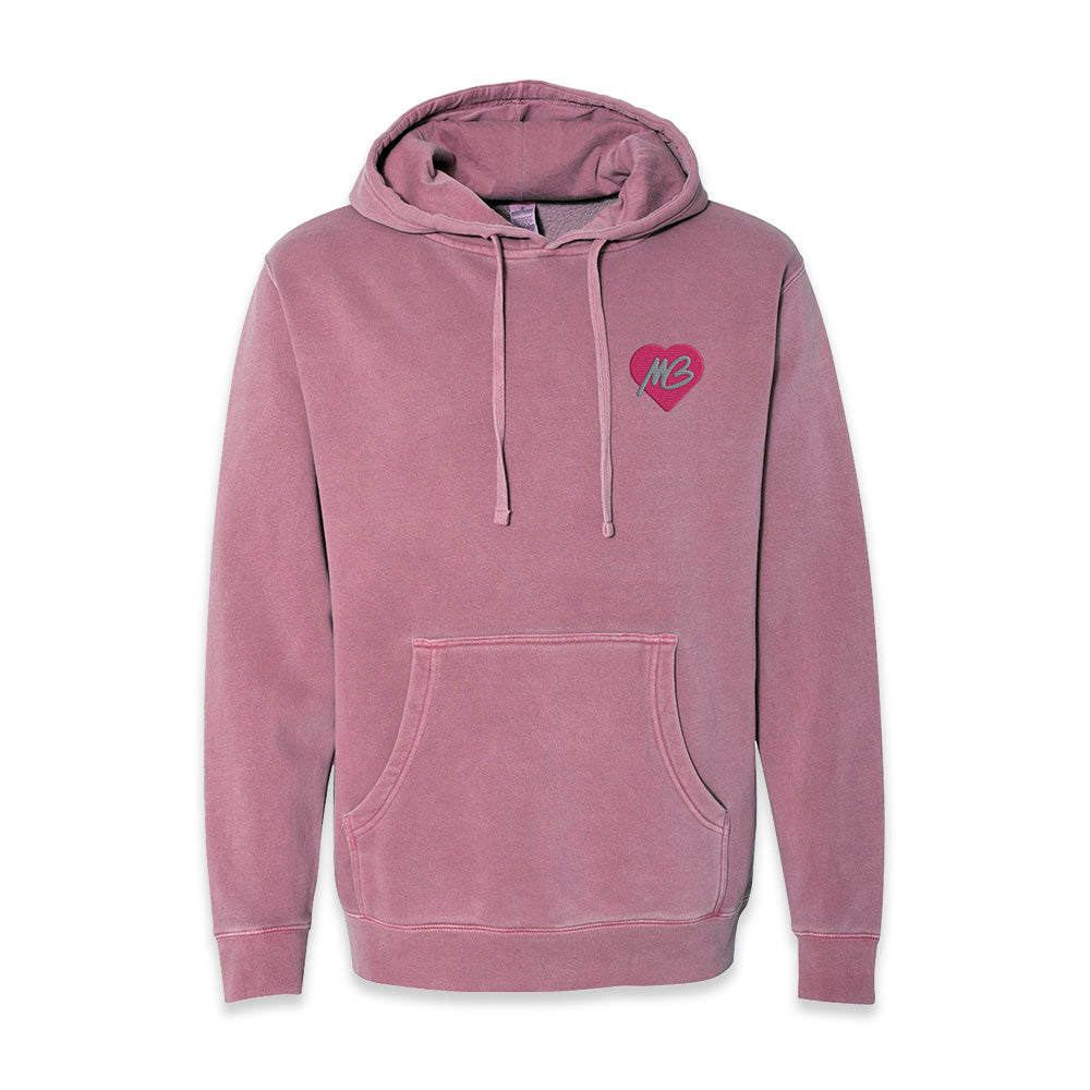 MB Heart Logo Embroidered Mauve Hoodie