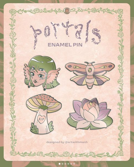 Creature Enamel Pin Set - 4 set of enamel pins