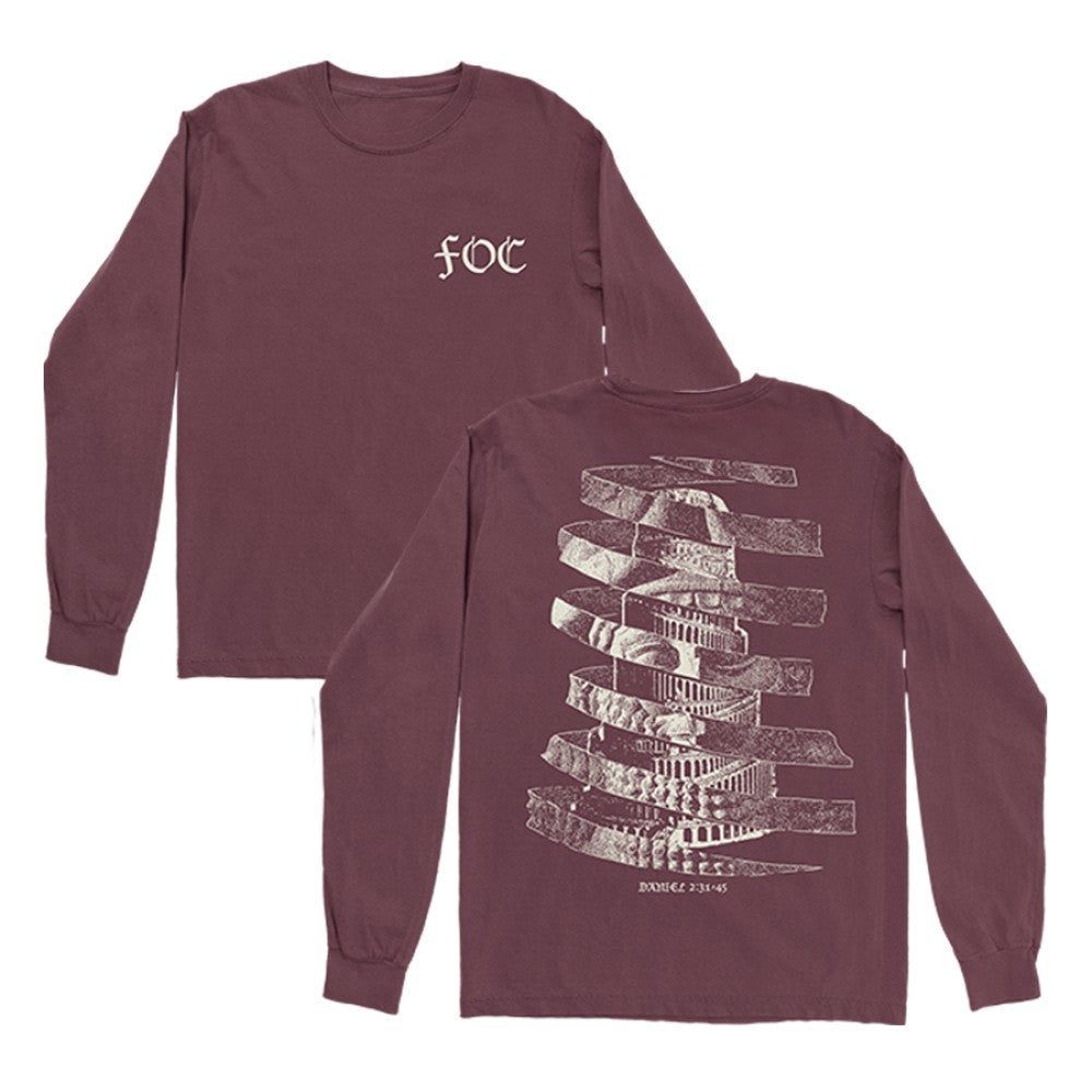 Spiral Majesty Longsleeve Burgundy T-Shirt + FEET OF CLAY Download