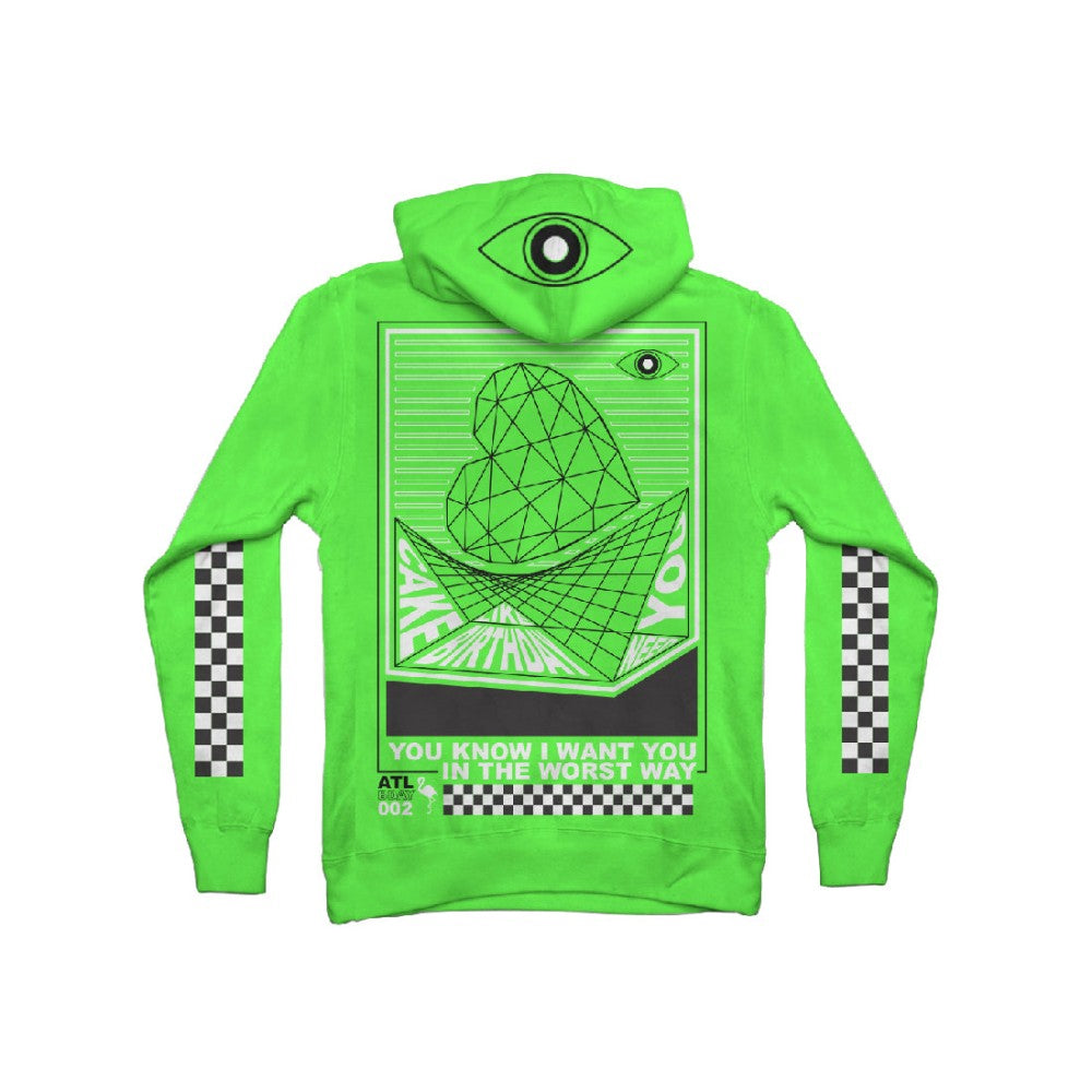 Green checkered sales hoodie